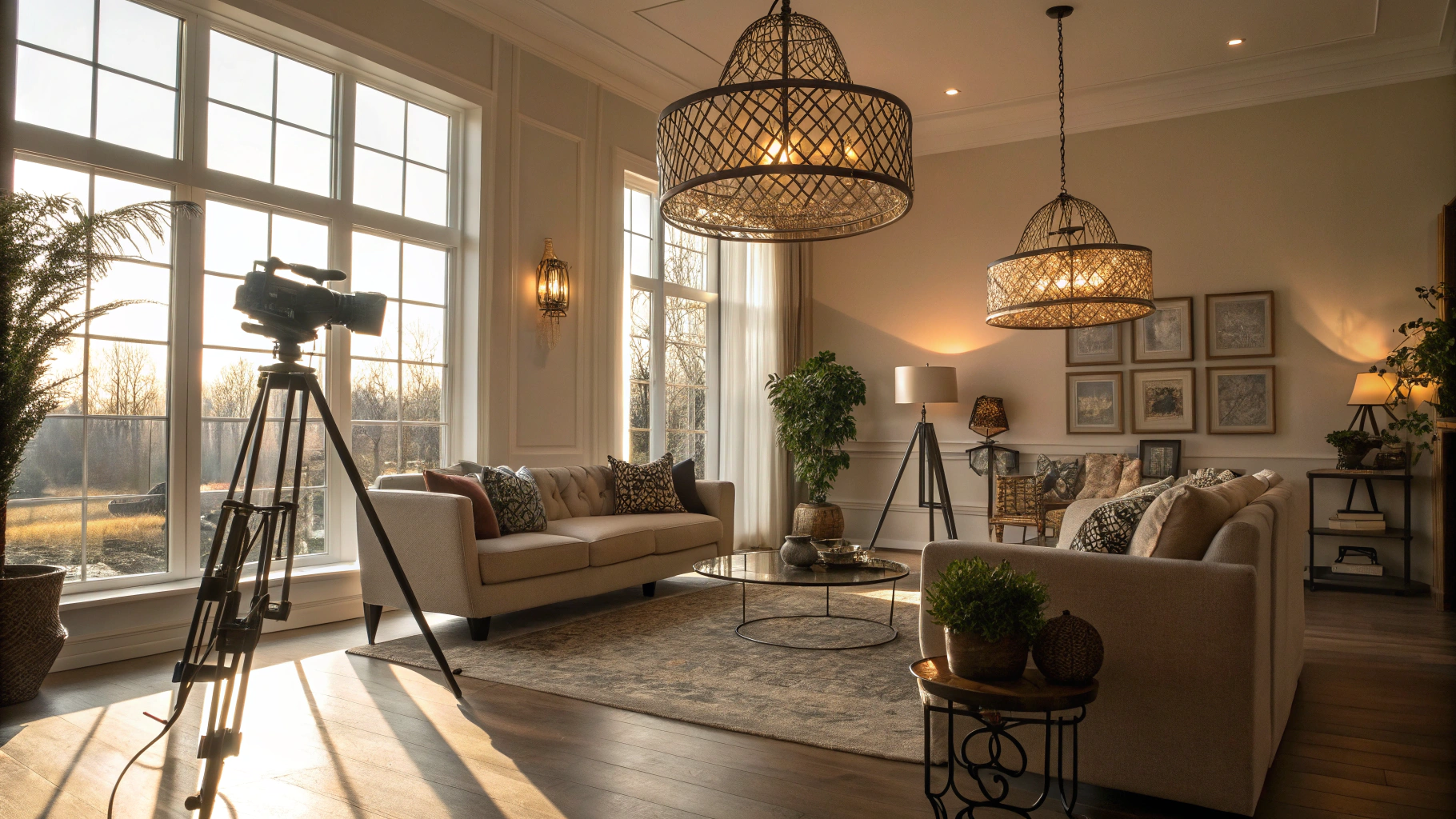 Custom interior remodeling with hardwood flooring, refined millwork, and ambient lighting