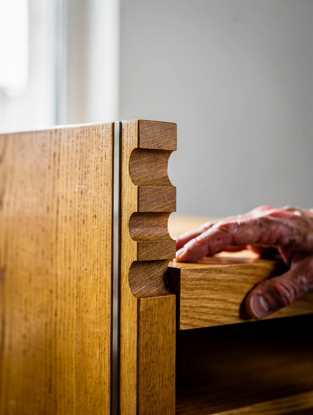 Detailed craftsmanship of bespoke custom cabinetry and joinery
