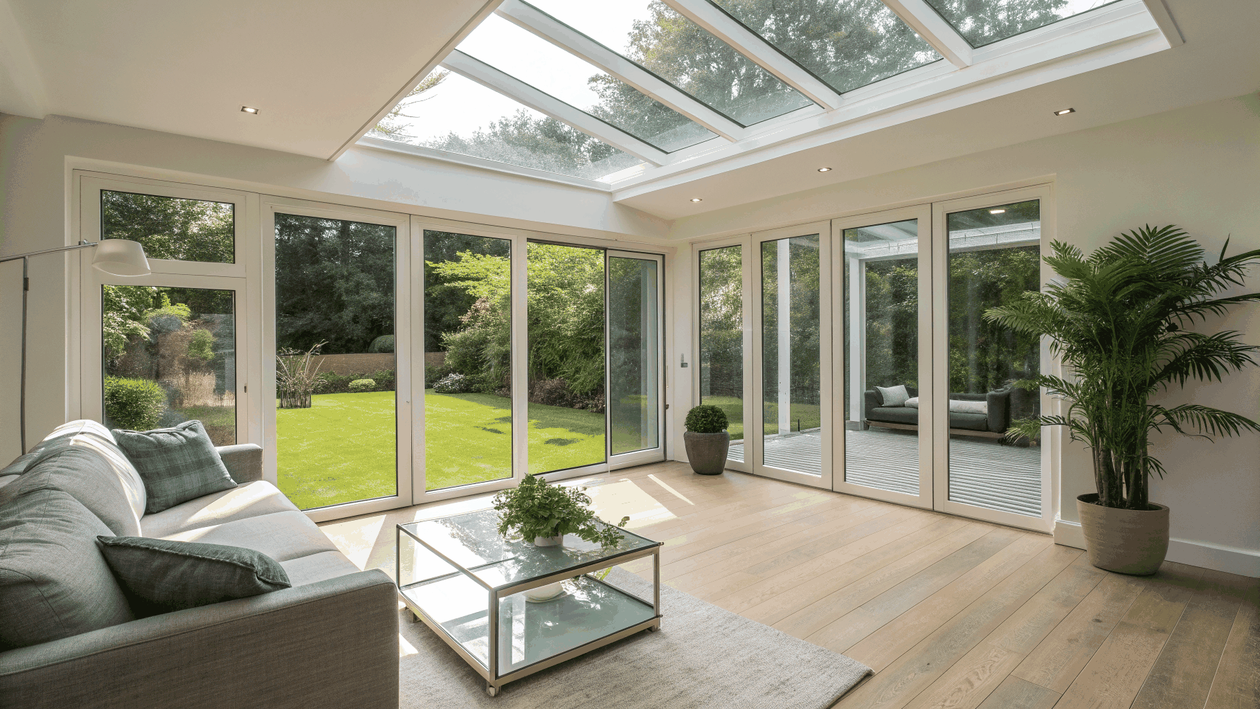 Architectural home addition featuring seamless structural expansion and natural light